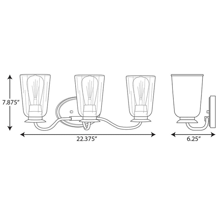 Progress P300263 Durrell 3-lt 22" Bath Vanity Light