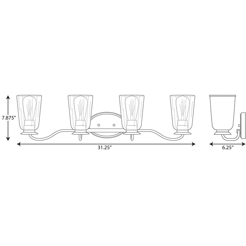 Progress P300264 Durrell 4-lt 31" Bath Vanity Light
