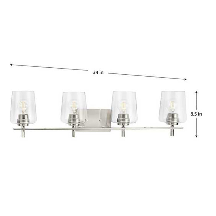 Progress P300363 Calais 4-lt 34" Bath Vanity Light
