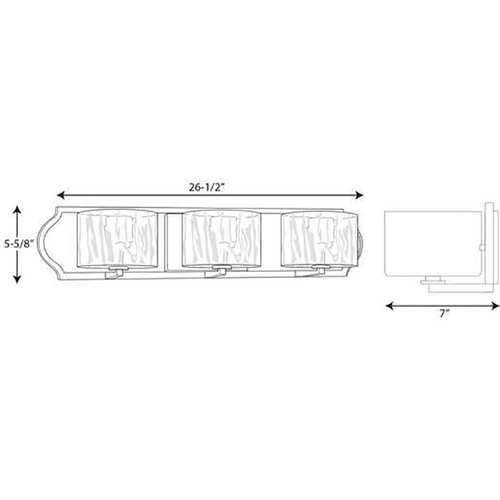 Progress P3077 Caress 3-lt 27" Bath Vanity Light