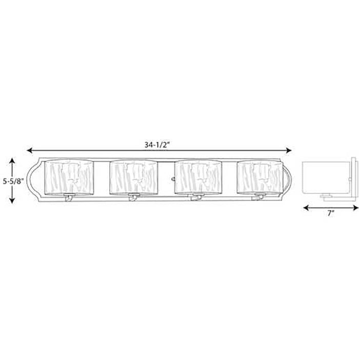 Progress P3078 Caress 4-lt 35" Bath Vanity Light