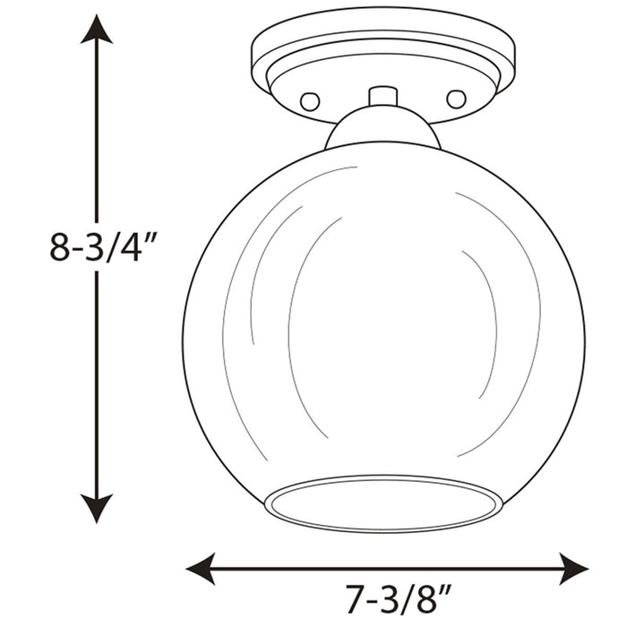 Progress P350075 Carisa 1-lt 7" Flush Mount