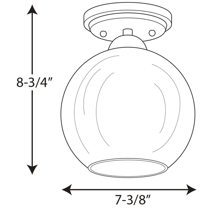 Progress P350075 Carisa 1-lt 7" Flush Mount