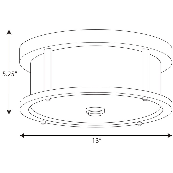 Progress P350144 Mast 2-lt 13" Flush Mount