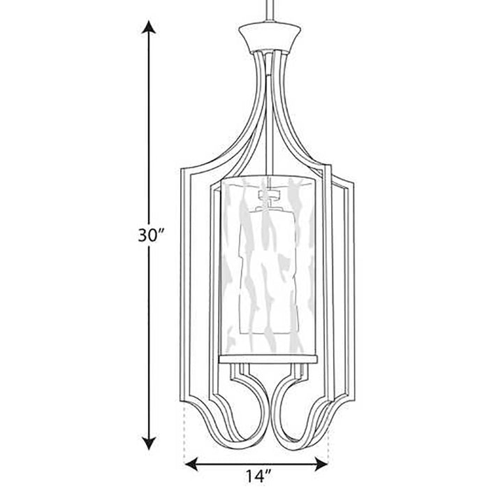 Progress P3946 Caress 1-lt 14" Foyer Pendant