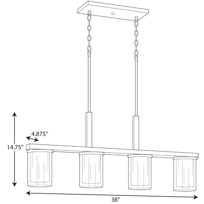 Progress P400190 Mast 4-lt 38" Linear Chandelier