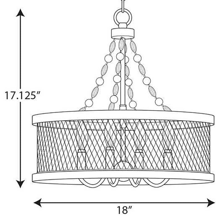 Progress P3846 Austelle 4-lt 18" Chandelier