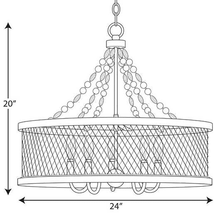 Progress P400205 Austelle 5-lt 24" Chandelier
