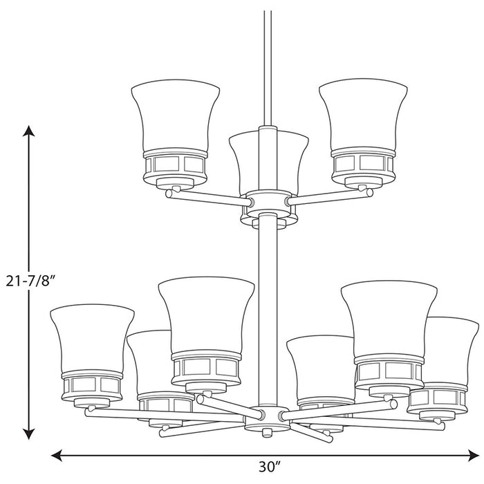 Progress P4614 Cascadia 9-lt 30" Chandelier