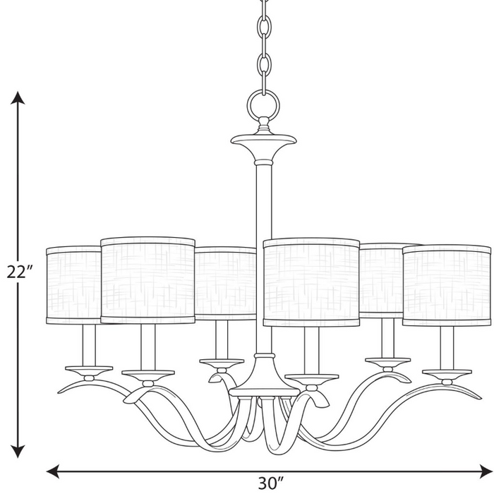 Progress P4739 Inspire 6-lt 30" Chandelier