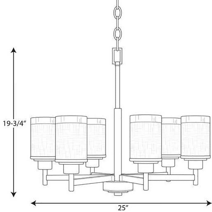 Progress P4758 Alexa 6-lt 25" Chandelier