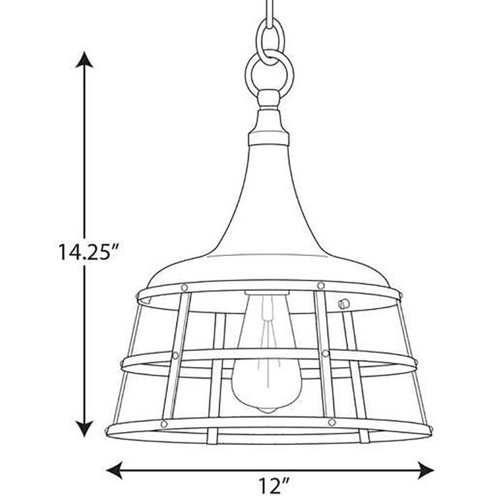 Progress P500236 Bastille 1-lt 12" Pendant