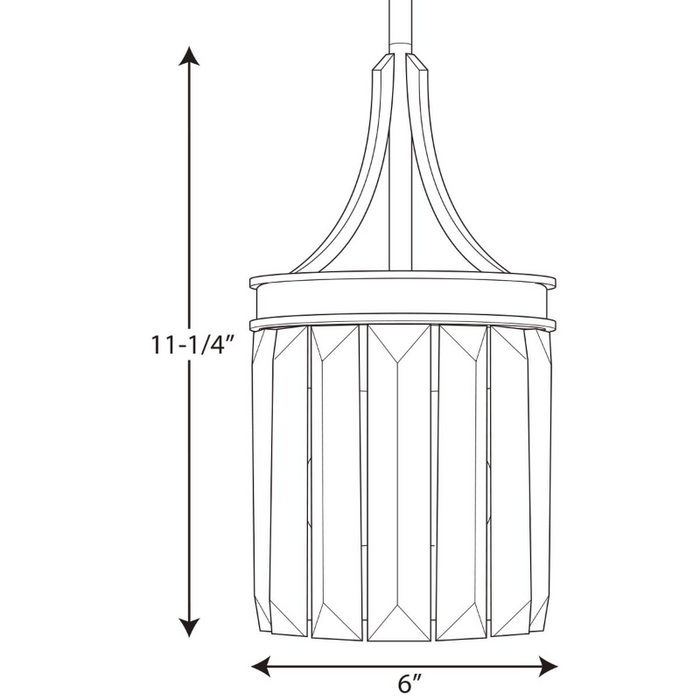 Progress P5320 Glimmer 1-lt 6" Pendant