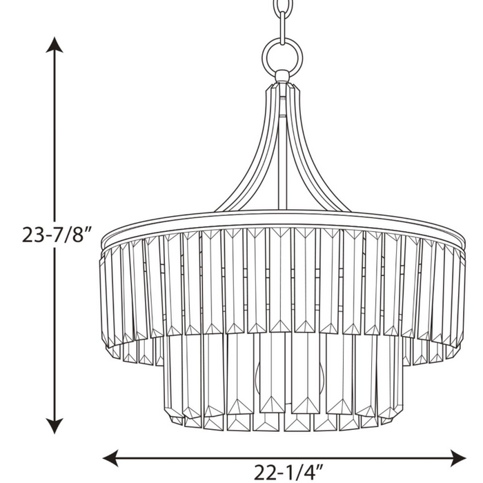 Progress P5321 Glimmer 5-lt 22" Pendant