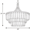Progress P5346 Glimmer 6-lt 28" Pendant