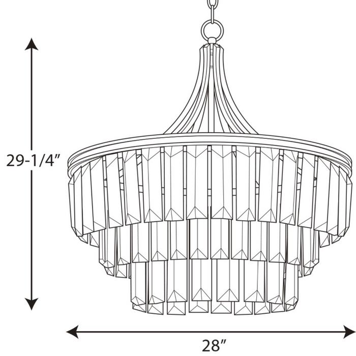 Progress P5346 Glimmer 6-lt 28" Pendant