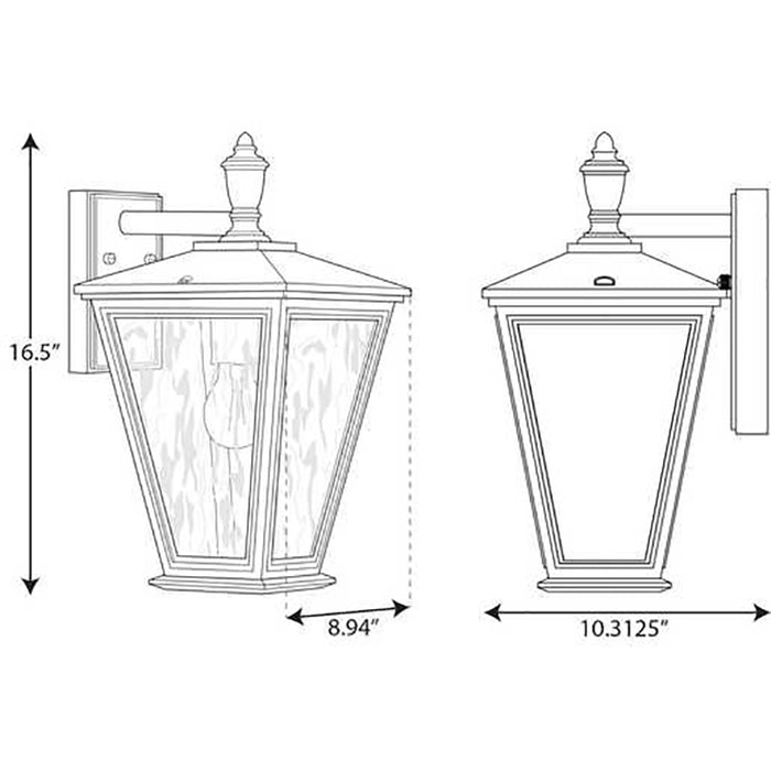 Progress P560167 Cardiff 1-lt 17" Tall Outdoor Wall Lantern with DURASHIELD