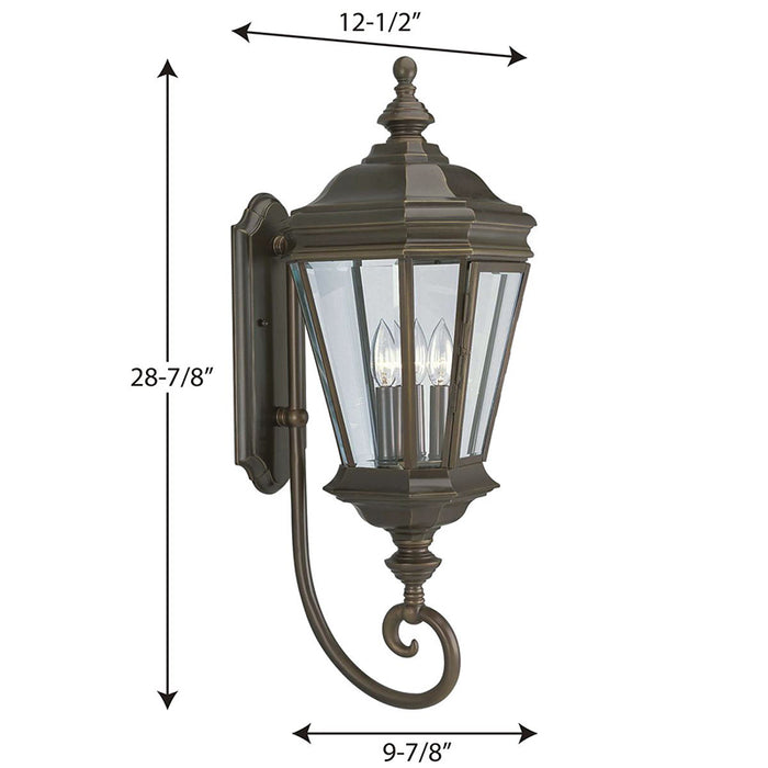 Progress P5672 Crawford 3-lt 29" Tall Outdoor Wall Lantern