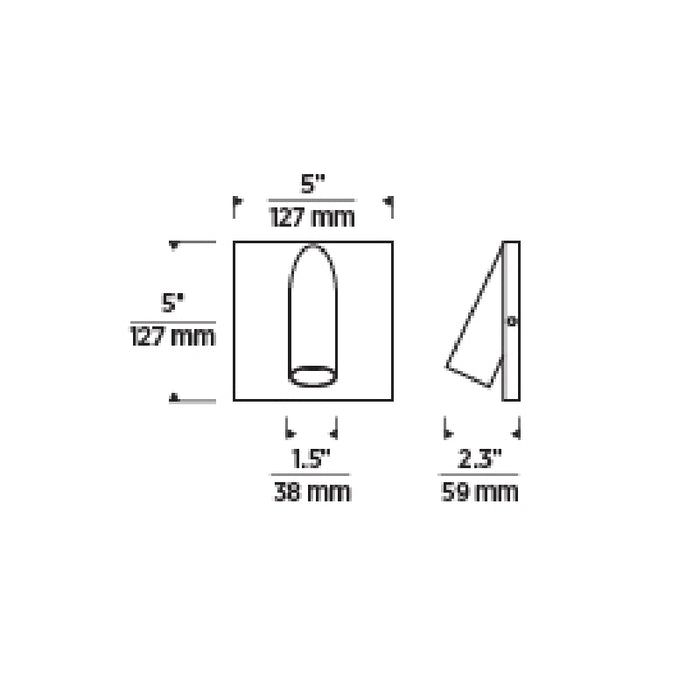 Tech 700OWPNT5 Ponte 1-lt 5" LED Outdoor Wall Sconce