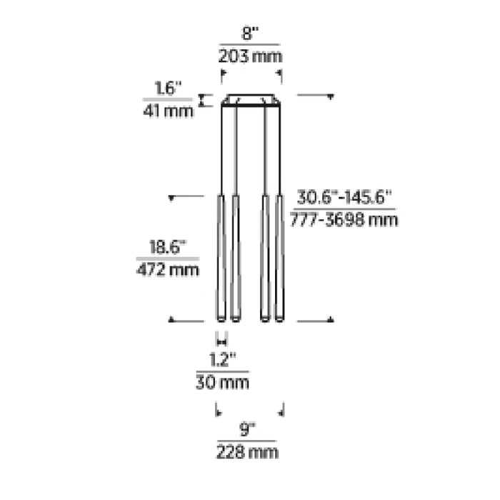 Tech 700TRSPPYL6 Pylon 6-lt 9" LED Chandelier