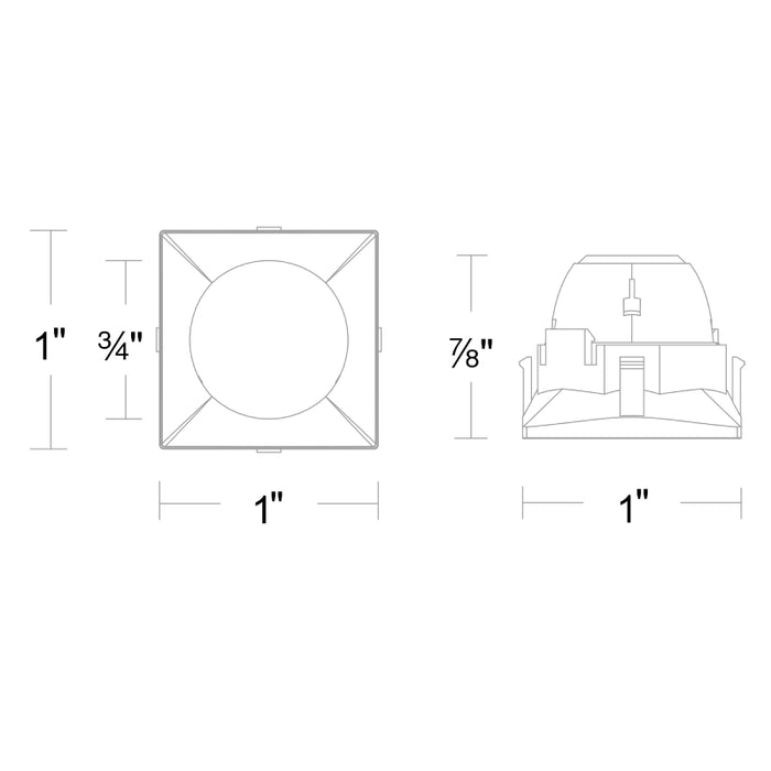 WAC R1ASDL Aether Atomic 1" Square Downlight Trimless