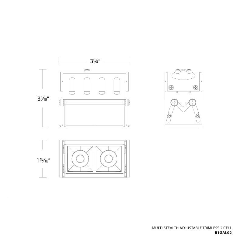 WAC R1GAL02 Multi Stealth 2 Cell Adjustable Trimless