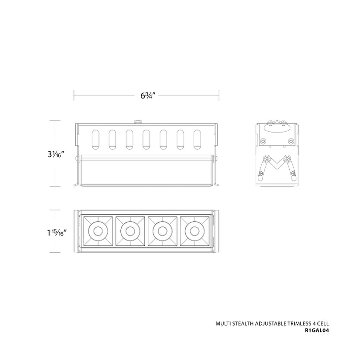 WAC R1GAL04 Multi Stealth 4 Cell Adjustable Trimless