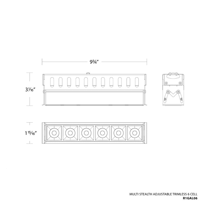 WAC R1GAL06 Multi Stealth 6 Cell Adjustable Trimless