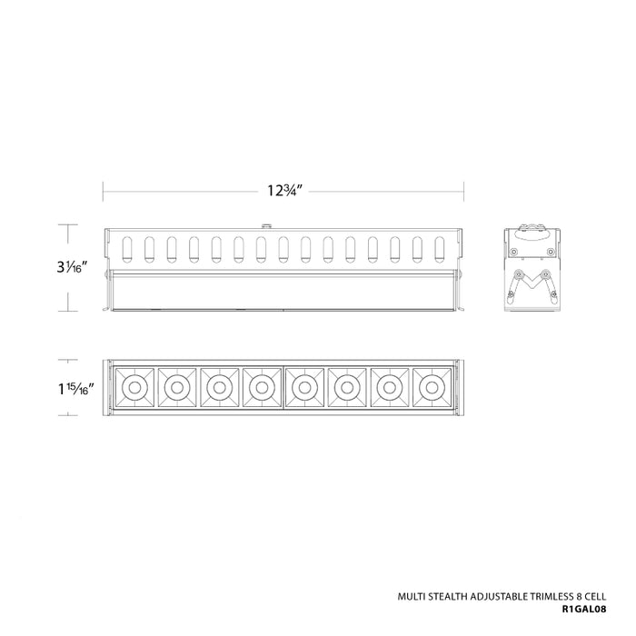 WAC R1GAL08 Multi Stealth 8 Cell Adjustable Trimless