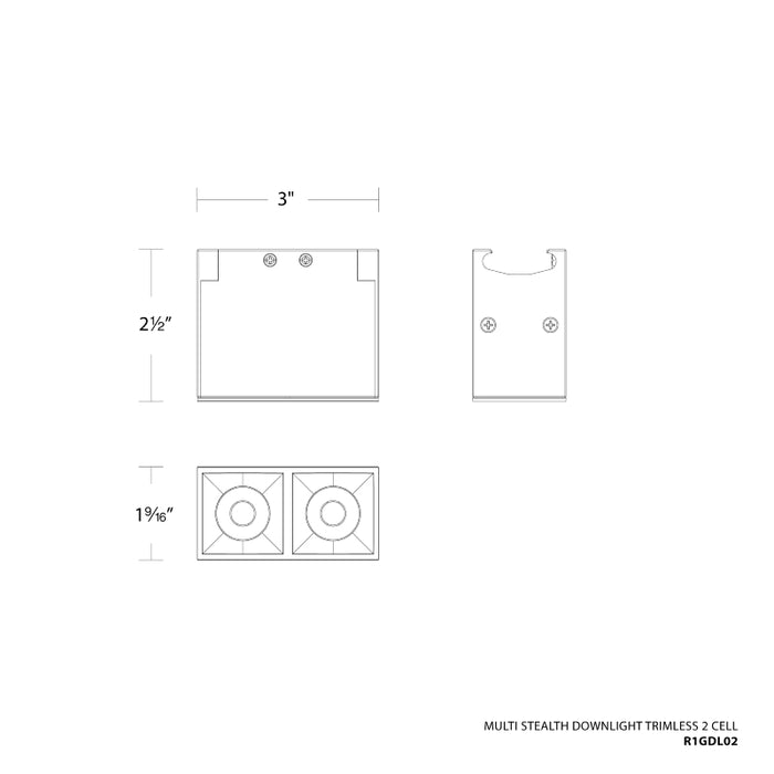 WAC R1GDL02 Multi Stealth 2 Cell Downlight Trimless