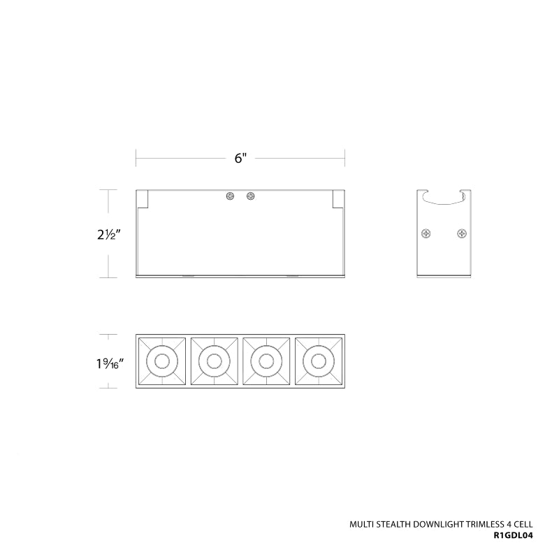 WAC R1GDL04 Multi Stealth 4 Cell Downlight Trimless