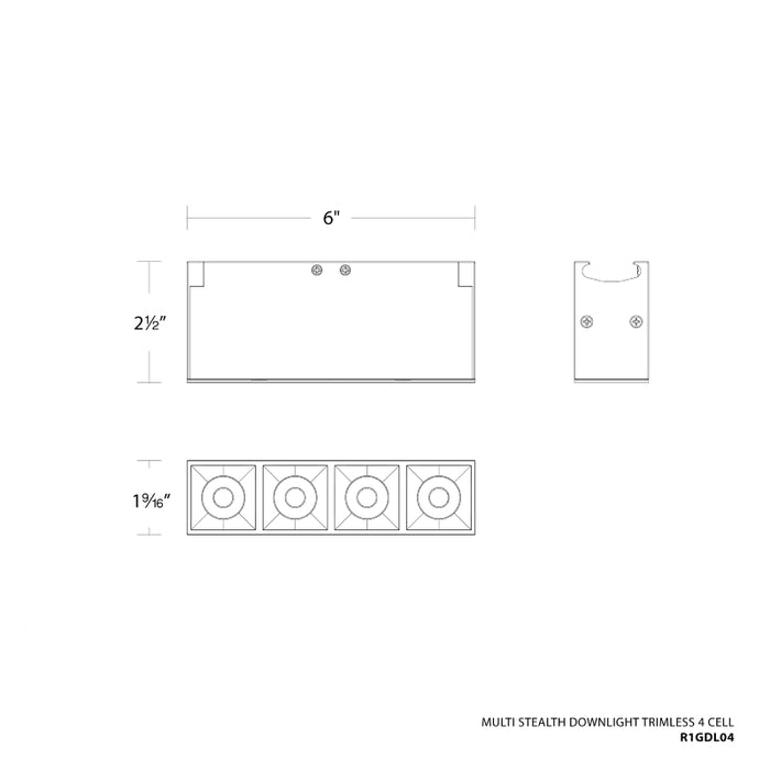 WAC R1GDL04 Multi Stealth 4 Cell Downlight Trimless