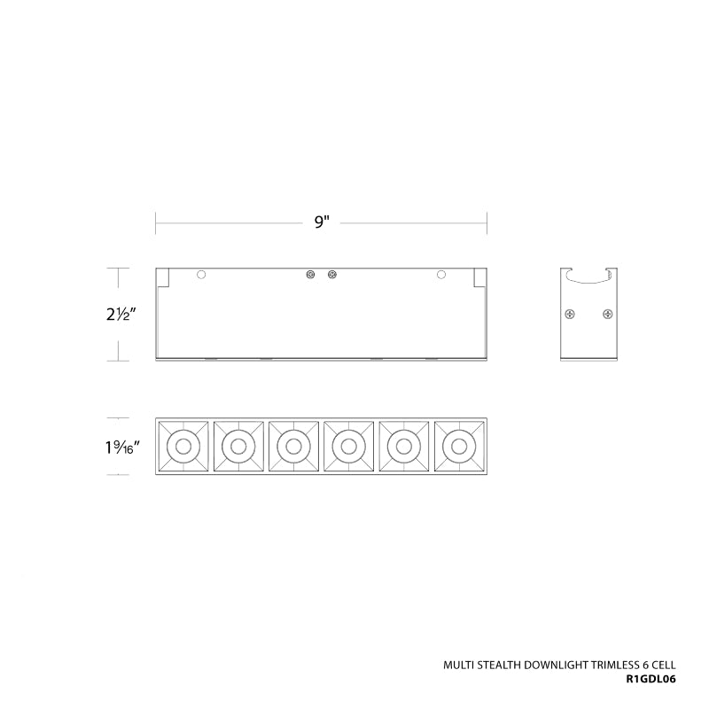 WAC R1GDL06 Multi Stealth 6 Cell Downlight Trimless