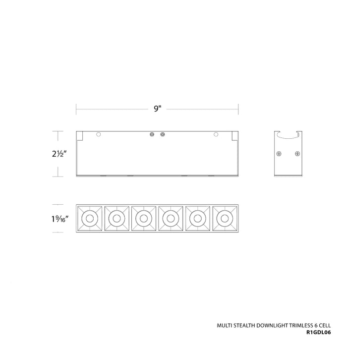 WAC R1GDL06 Multi Stealth 6 Cell Downlight Trimless