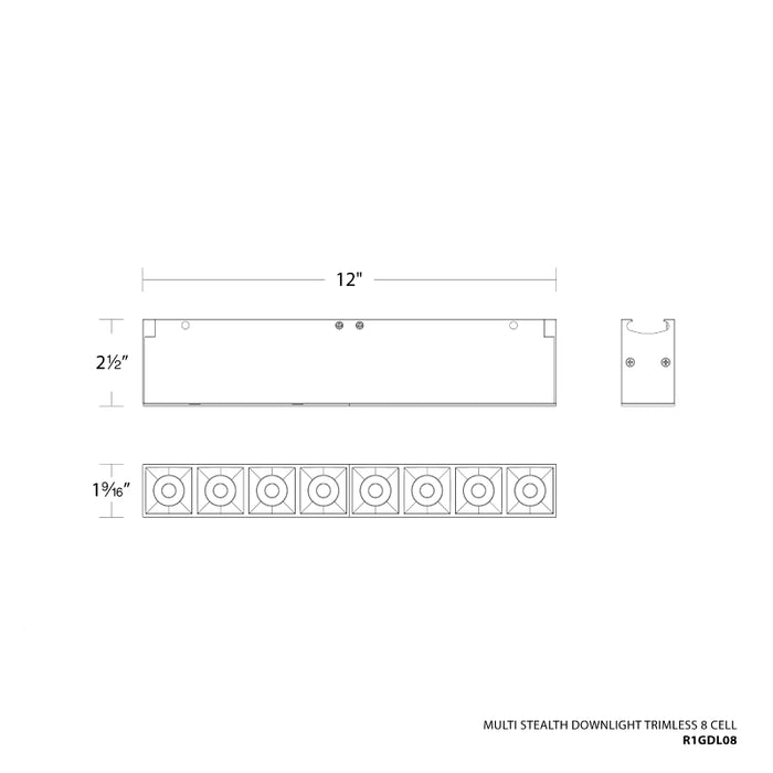 WAC R1GDL08 Multi Stealth 8 Cell Downlight Trimless