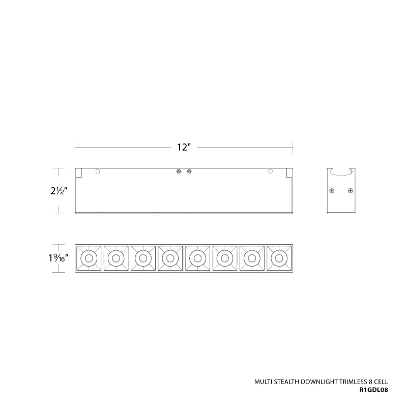 WAC R1GDL08 Multi Stealth 8 Cell Downlight Trimless
