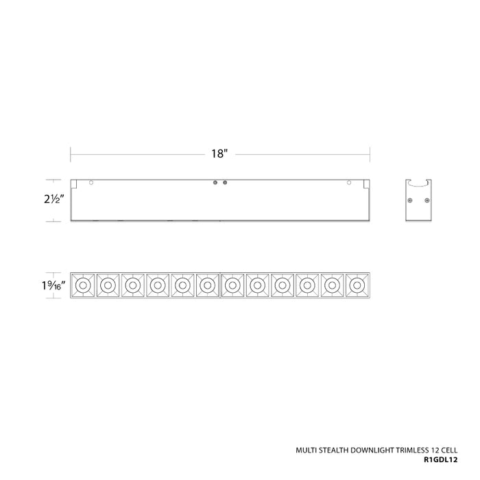 WAC R1GDL12 Multi Stealth 12 Cell Downlight Trimless