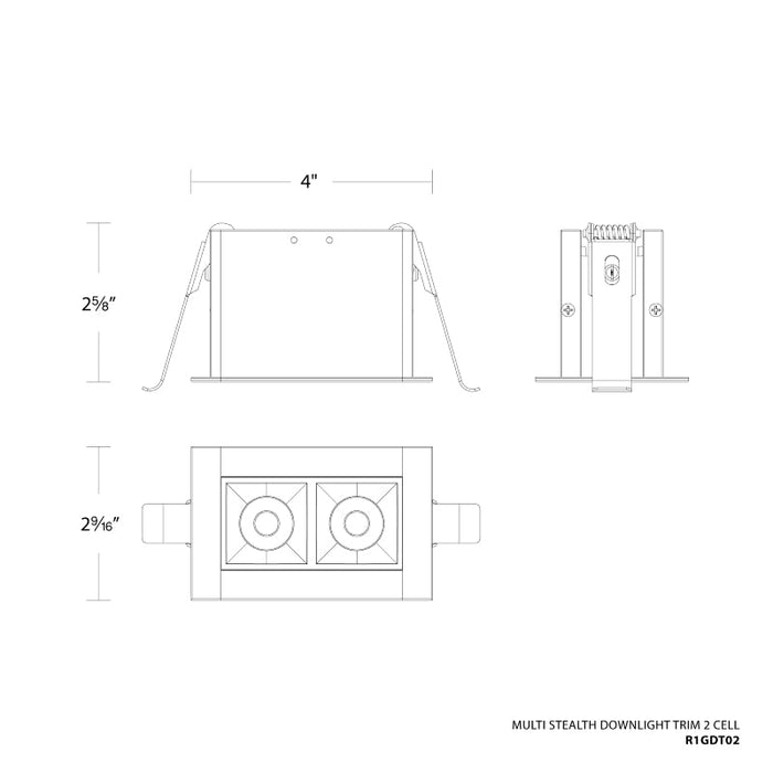 WAC R1GDT02-N Multi Stealth 2 Cell Downlight Trim, 32° Beam