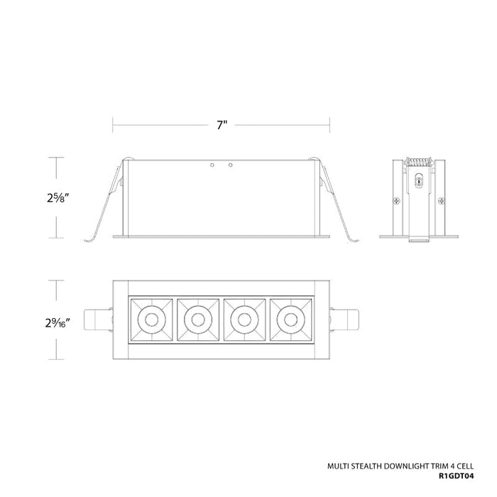 WAC R1GDT04-S Multi Stealth 4 Cell Downlight Trim, 16° Beam