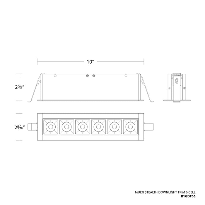 WAC R1GDT06-F Multi Stealth 6 Cell Downlight Trim, 45° Beam