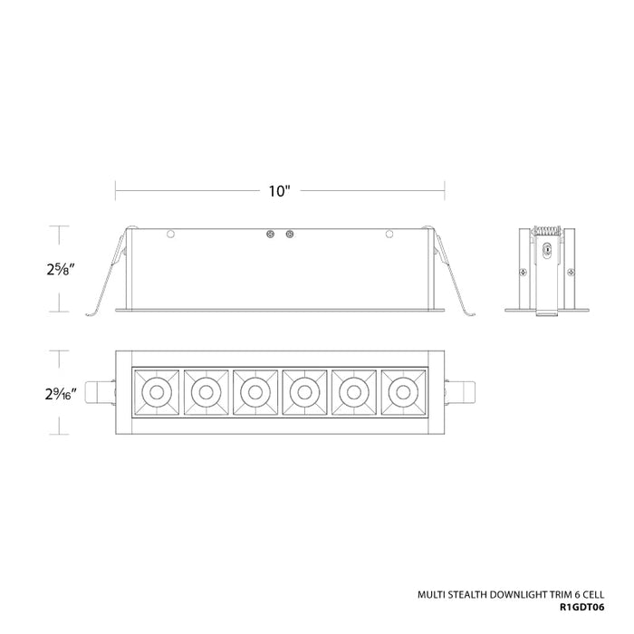 WAC R1GDT06-N Multi Stealth 6 Cell Downlight Trim, 32° Beam