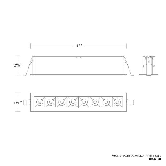 WAC R1GDT08-N Multi Stealth 8 Cell Downlight Trim, 32° Beam