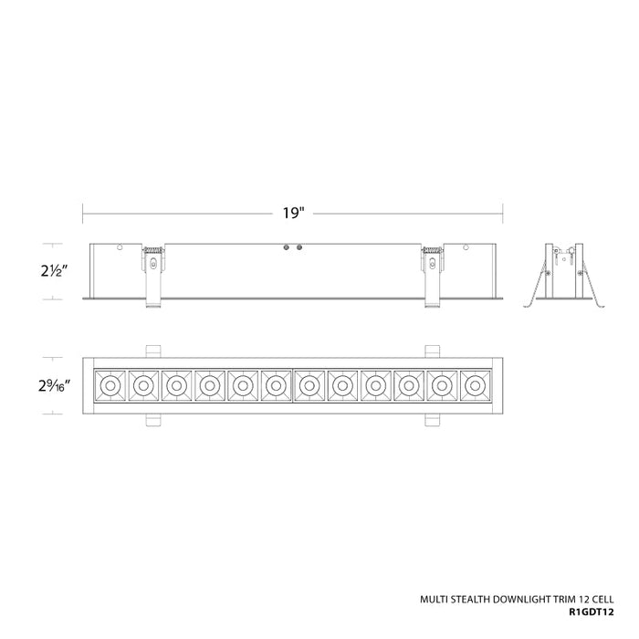 WAC R1GDT12-N Multi Stealth 12 Cell Downlight Trim, 32° Beam