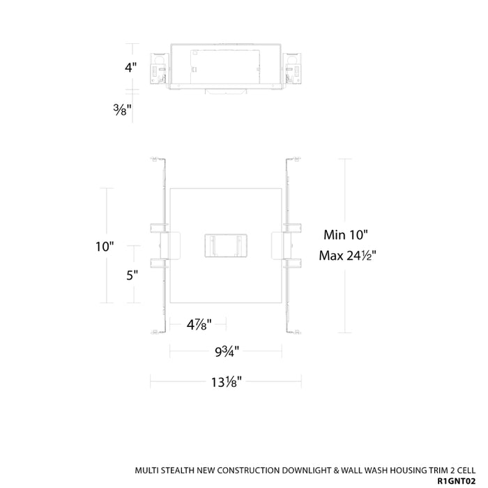 WAC R1GNT02 Multi Stealth 2 Cell New Construction Trimmed Housing