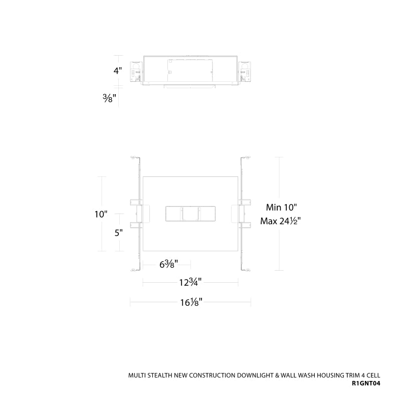 WAC R1GNT04 Multi Stealth 4 Cell New Construction Trimmed Housing