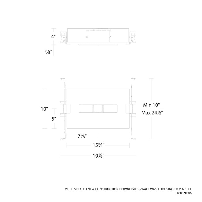 WAC R1GNT06 Multi Stealth 6 Cell New Construction Trimmed Housing