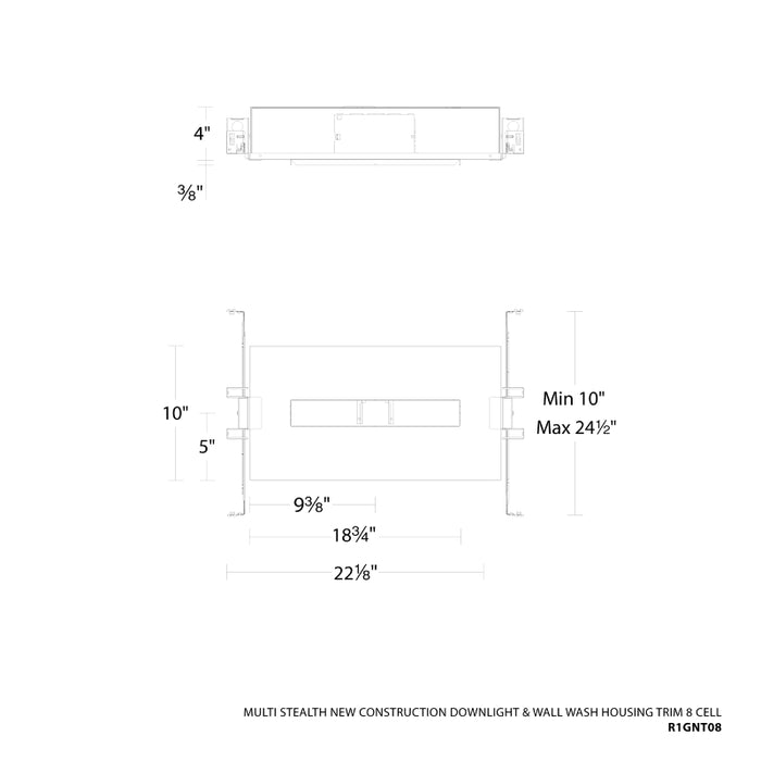 WAC R1GNT08 Multi Stealth 8 Cell New Construction Trimmed Housing