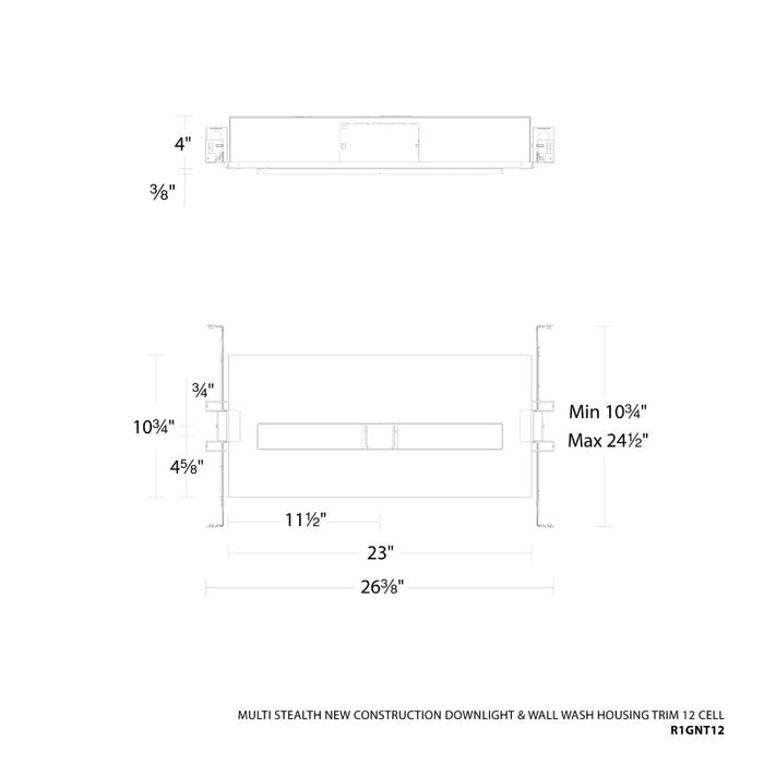 WAC R1GNT12 Multi Stealth 12 Cell New Construction Trimmed Housing