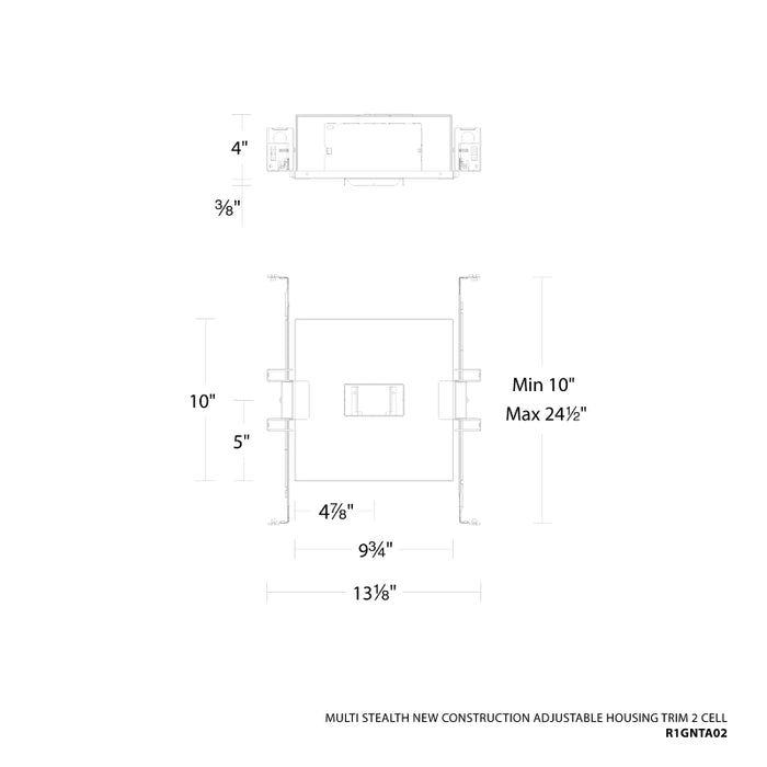 WAC R1GNTA02 Multi Stealth 2 Cell New Construction Adjustable Housing