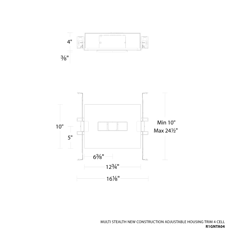 WAC R1GNTA04 Multi Stealth 4 Cell New Construction Adjustable Housing